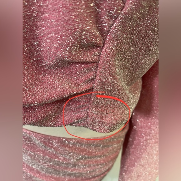 Crystal Doll Sparkly Pink 2-Piece Dress Set Mini Skirt & Long Sleeve Crop Top XL - Picture 12 of 16